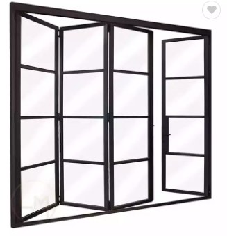Black frame aluminum bifold door product view