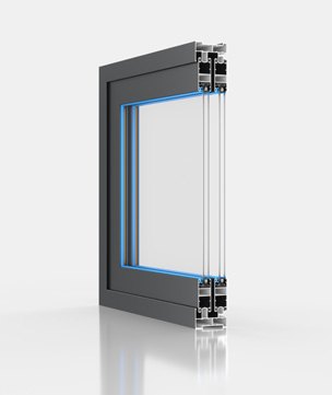 MD80 mid-slim sliding door installed in a house